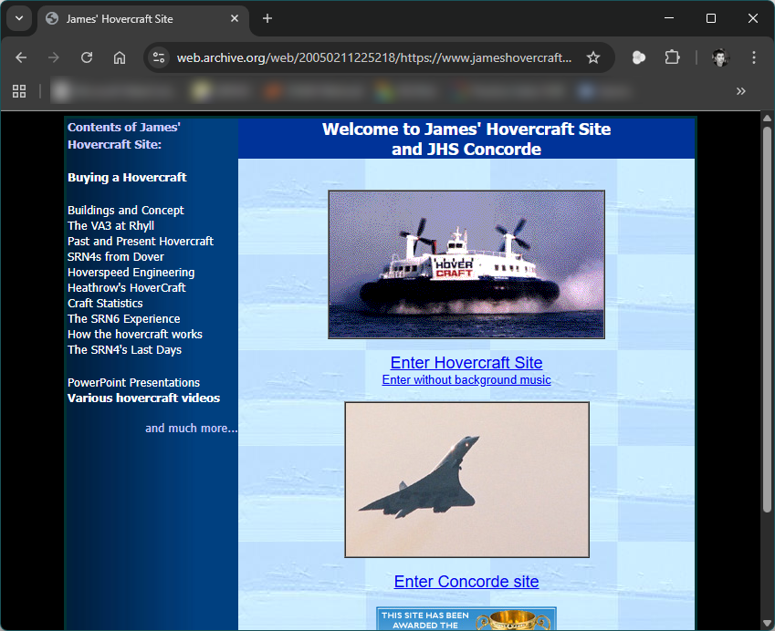 As seen in 2005, under its own new domain name