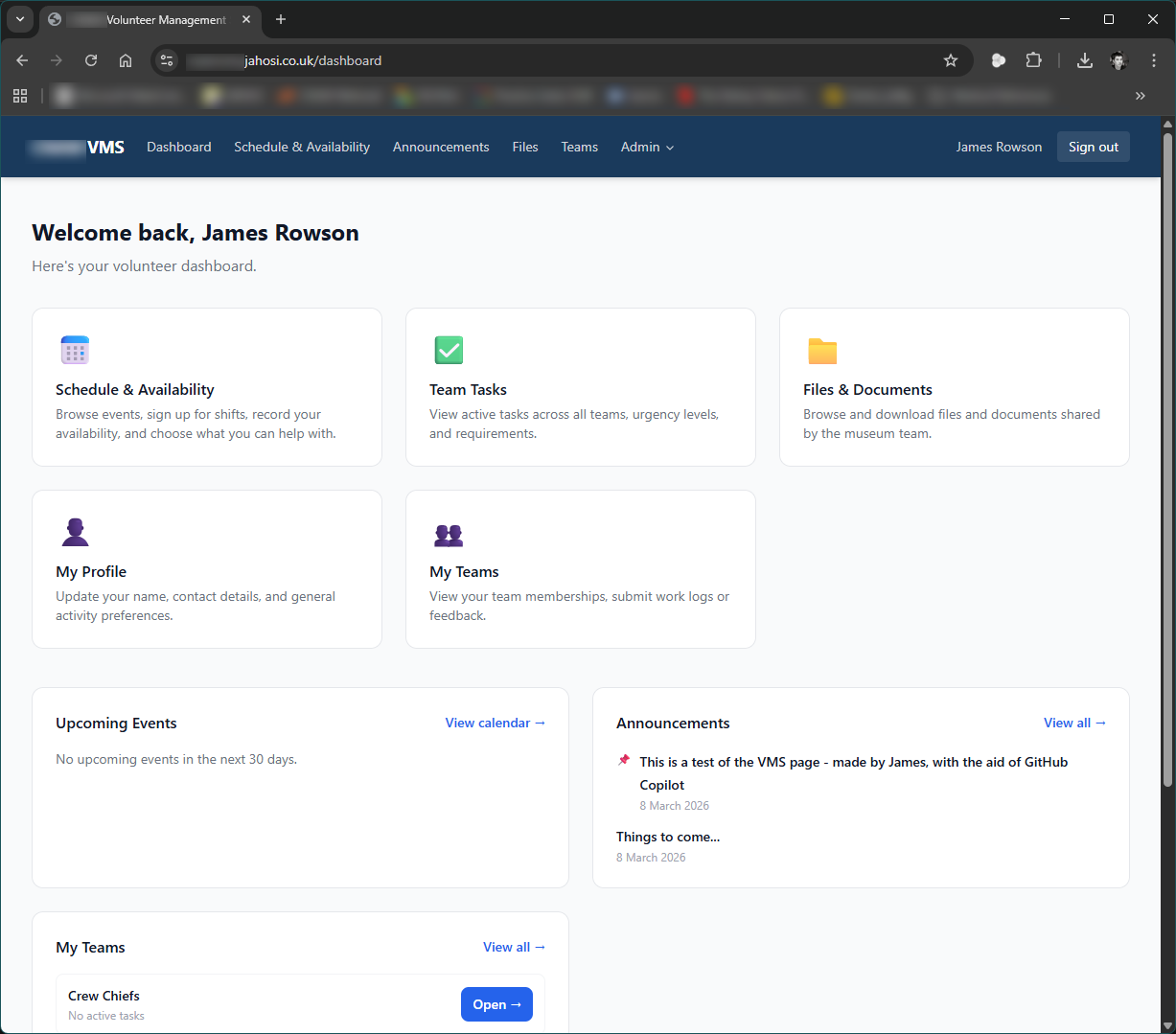Museum Volunteer Management System